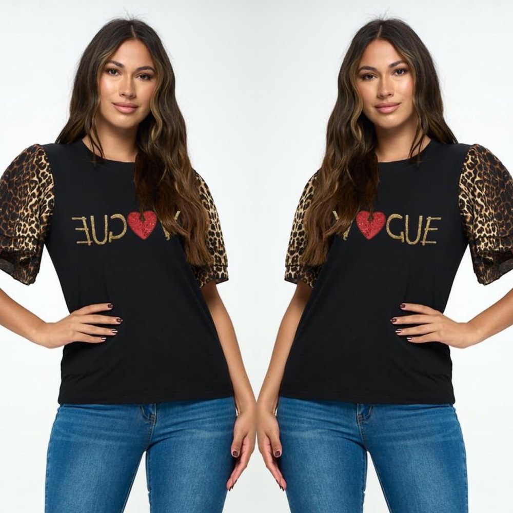 Vouge Leopard Print Tee - Picture 2 of 2